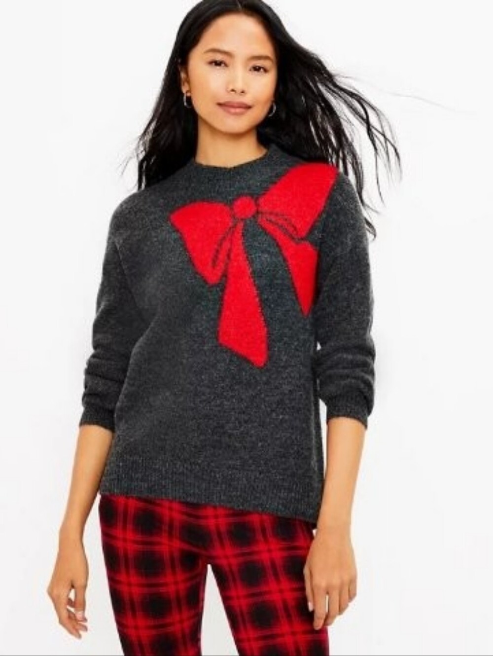 Loft Red Bow Sweater